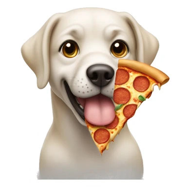 dog with pizza in its mouth sticker