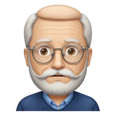 old man with beard and glasses sticker