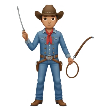 Cowboy riding a horse with whip sticker