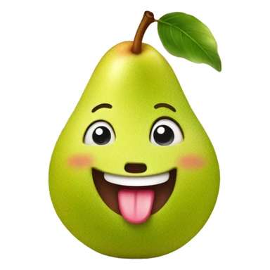 cute pear with tongue out sticker