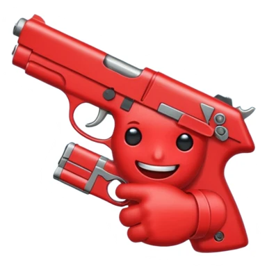 Un 👹 con una pistola en la mano  pero que sea como el emoji pero que salga como el emoji  sticker