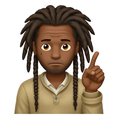 Thumbs down black skinned guys with dreads with his thumbs pointing down sticker