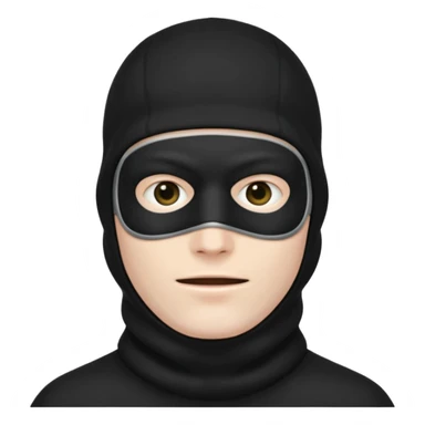 man in black balaclava with no eyes and mouth  sticker