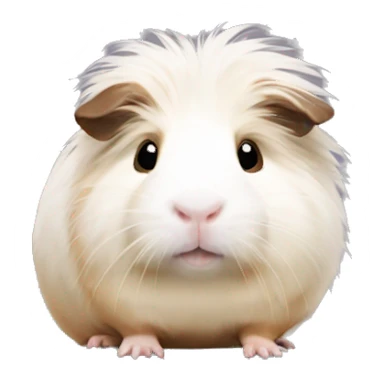 Guinea pig with mostly white fur and a little tan fur sticker