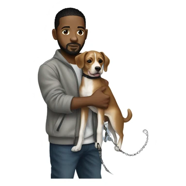 Kendrick Lamar holding drake as a dog on a leash sticker