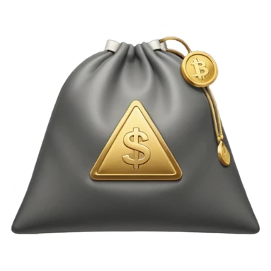 bag of money with a classic video play button (white triangle on dark circle), coins at the side, no dollar sign sticker