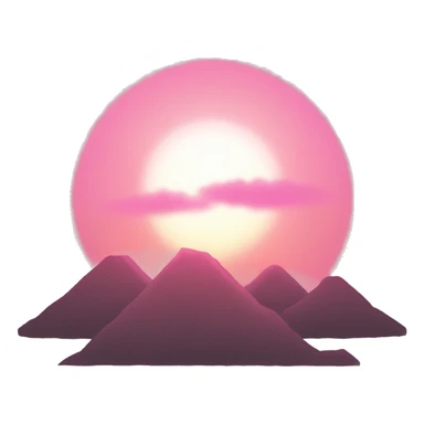 Pink rising sun sticker