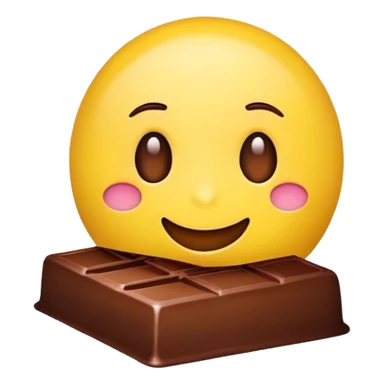 Yellow emoji with chocolate  sticker