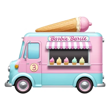 Barbie’s 1937 racing ice cream dream house food truck  sticker