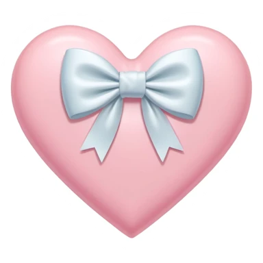 pastel pink heart with a white bow at the center sticker