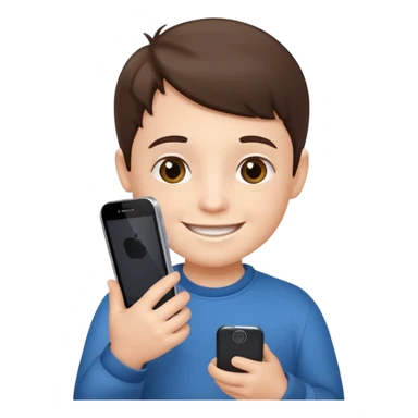 little kid smiling with a phone sticker