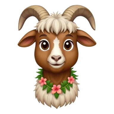 Billy goat in Hawaiian clothes sticker