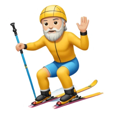 Socrates on mountain skis sticker