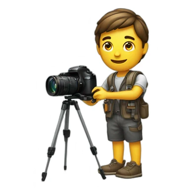 Photographer with camera and tripod sticker
