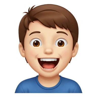 little boy laugh her mouth wide open sticker