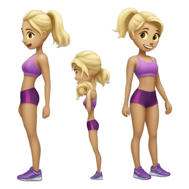 Blonde girl doing gym  sticker
