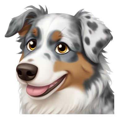 Australian shepherd blue merle with one blue eye and one brown eye with his tongue sticking out￼ sticker