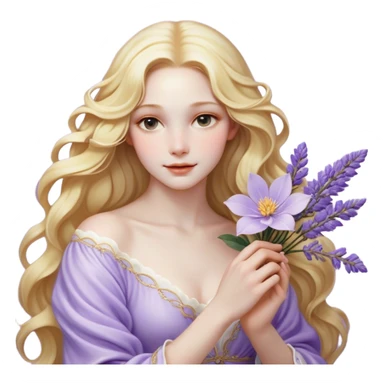 Cinematic Realistic Rapunzel Portrait, with porcelain-like skin featuring a subtle, natural glow, illuminated by soft lighting that brings out the gentle contours of her face. Her long, golden blonde hair cascades in detailed waves, each strand highlighted with a radiant shimmer as it catches the light. She playfully holds a flower in one hand, her other hand resting casually in her lap, with a warm and spirited expression. Her bright, expressive green eyes exude curiosity and warmth, framed by delicate lashes and soft, arched brows. She is dressed in her classic lavender and pink gown, the fabric textured with delicate folds that flow naturally, catching the light with a soft, radiant glow. The portrait captures a luminous, enchanting aura, seamlessly blending realism with a whimsical, fairytale charm, evoking a timeless sense of beauty and magic. sticker