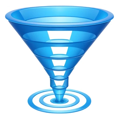 futuristic blue sales funnel with 6 levels sticker