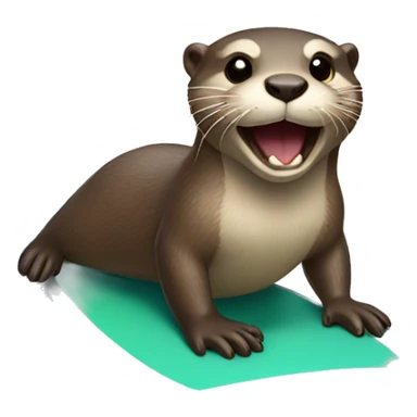 Otter riding surf board  sticker
