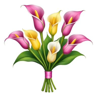 calla lily flower multicolor bouquet sticker