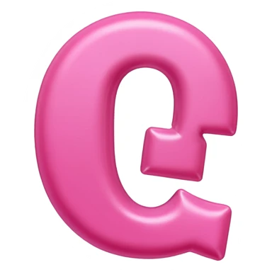 alphabet 'Q'. pink sticker