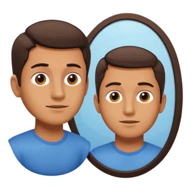 backside of a man 3/4 angle with the opposite view in the mirror sticker