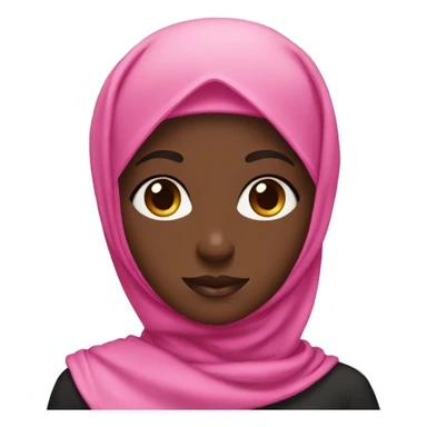 Medium black girl with a pink hijab sticker
