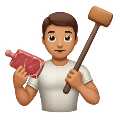 Hammering beef with a mallet sticker