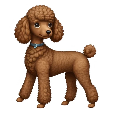 Skinny brown poodle sticker