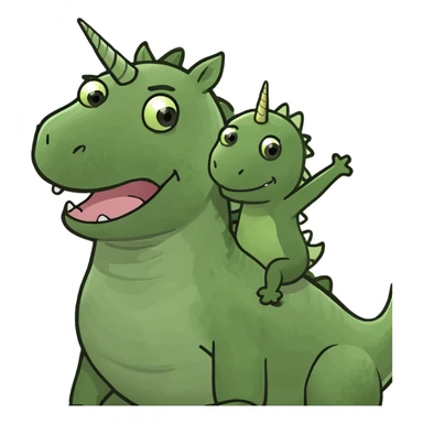 Unicorn riding a dinosaur  sticker