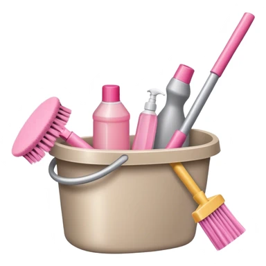 Cleaning supplies, make them beige grey and a tiny bit of pink  sticker