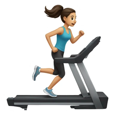 Brunette on treadmill  sticker