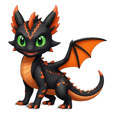 Cute adorable Noivern-Litten-Salandit-Noibat-Toothless-fusion, full body sticker