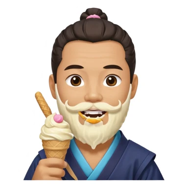SAMURAI WITH EAT ICE CREAM BEARD GAY sticker