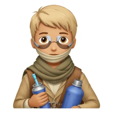 Boy + scarf + canteen,Desert Nomads. sticker