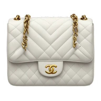 White Chanel bag classic flap sticker