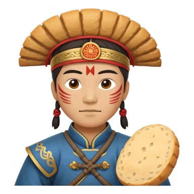 chinese ancient warrior with bread sticker