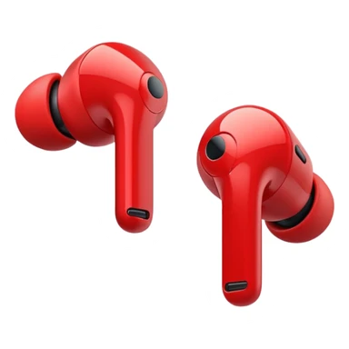 red wireless earbuds sticker