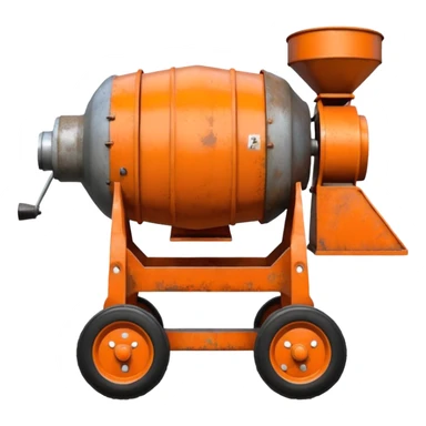 small orange cement mixer (not a truck) sticker