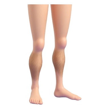a hairy human leg, realistic, natural skin, visible hair, 3D style sticker