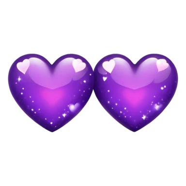 Deep purple sparkling two hearts sticker
