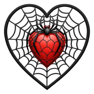 heart with gothic spiderweb lace sticker