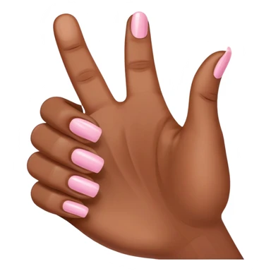 Medium brown skin hand thumbs up with light pink painted fingernail polish  sticker