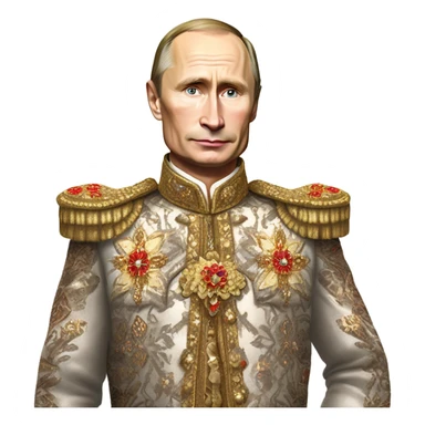vladimir putin in Romanov dress, full body sticker