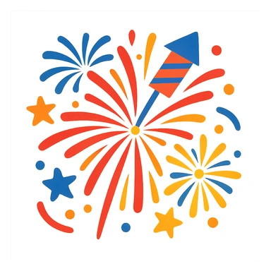 vibrant and celebratory fireworks sticker
