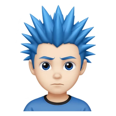 blue spiky haired kid  sticker