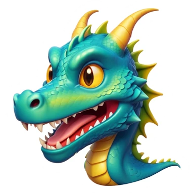 Cinematic Comical Dragon Portrait Emoji, Head tilted dramatically with an exaggeratedly amused expression, featuring a striking, glossy scaled body with bold, angular features and wide, expressive eyes filled with playful disbelief, Simplified yet hilariously expressive features, highly detailed, glowing with a slightly sassy, otherworldly glow, high shine, dramatic yet playful, stylized with an air of cheeky mythical mischief, soft glowing outline, capturing the essence of a spirited and over-the-top dragon that looks ready to breathe fire into internet fame instantly! sticker