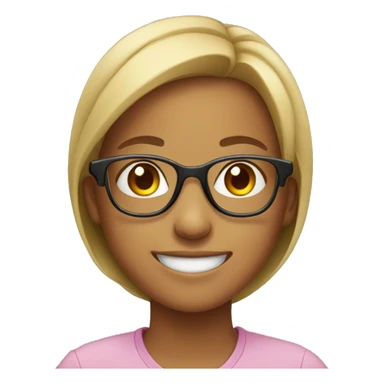 smiling girl with glasses on her head sticker