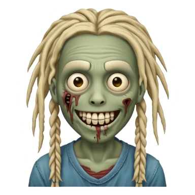 zombie with dreads with braces smiling sticker